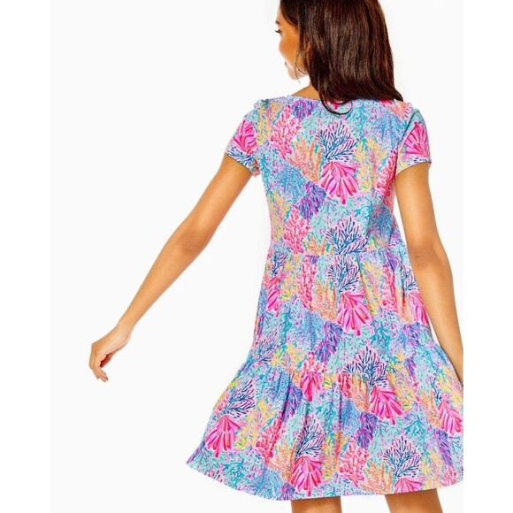 Lilly Pulitzer Malone Mini Dress Ruffle Colorful Printed Cotton Swing S 282437 - Picture 3 of 11